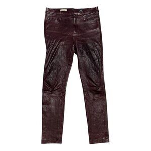AG ADRIANO GOLDSCHMIED Genuine LAMB LEATHER Skinny Casual Pants Womens Medium